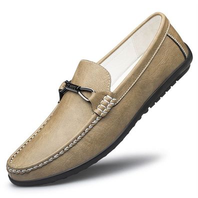 Herren Business Casual Slipper Leder handgefertigte Oxford Flats Schuhe