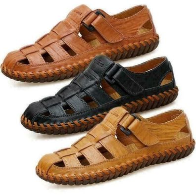 Sommerschuhe Herren Ledersandalen Ausgeschnittene enge ZehensandalenSportsandale