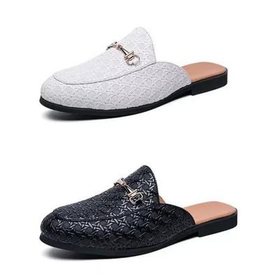Mode Herren halbe Hausschuhe klassische Freizeitschuhe aus Leder geschlossene