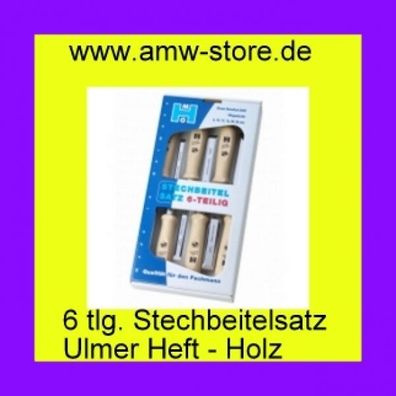 MHG Stechbeitelsatz Karton 6,10,12,16,20,26mm Ulmer HolzHeft Kirschen Ulmia 61HRC