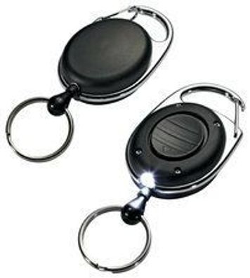 Durable 819801 Ausweishalter mit Jojo und LED, oval, schwarz