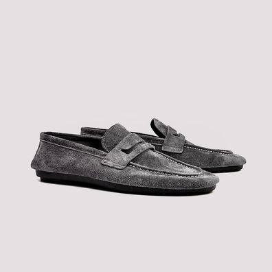 Herren Loafer echtes Leder Wildleder weiche Flats Slip on Casual Business schuhe