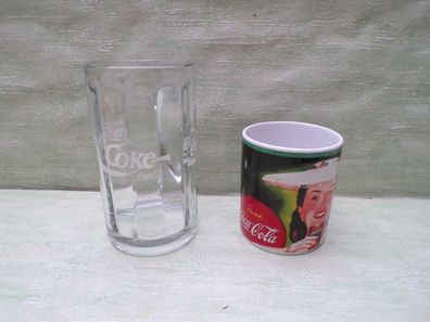alte Coca Cola Humpen Glaskrug 1989 0,5l Rastal Mug Becher 2003