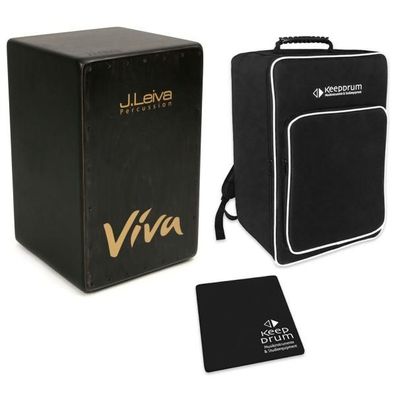 J. Leiva Viva Black Cajon schwarz mit Tasche und Sitz-Pad