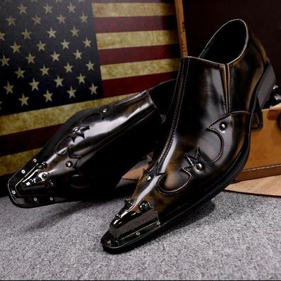 Herren Leder Kleid rby Schuhe Mubigganger formale Slip-On lassige Modeschuhe