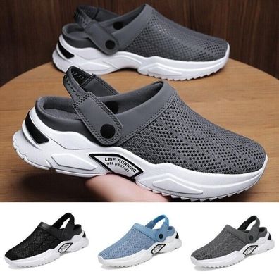 Herren Clog Pantoletten Slipper Aushohlen Garten Strand Sandalen PoolSlip Schuhe