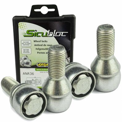 Felgenschloss Kegelbund 60° M12x1,25 40mm Für FIAT Barchetta Cinquecento Panda Van