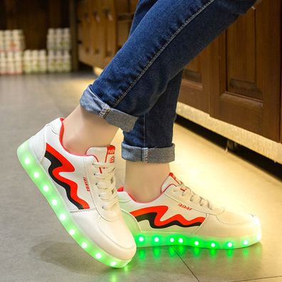 LED Leuchtende Glow Schuhe Bunte Sneaker Leuchtende Schuhe mit Schnurung