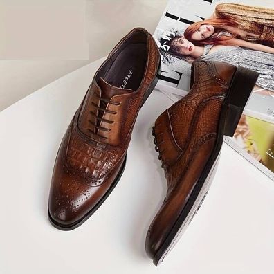 Herren schuhe Leder Oxford Schuhe Schnurschuhe Business Schuhe