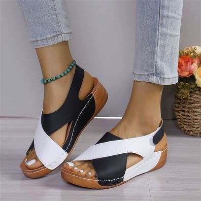 Damen Orthopadische Sandalen Bequeme Hausschuhe Peep Toe Offener Schuhe Sommer