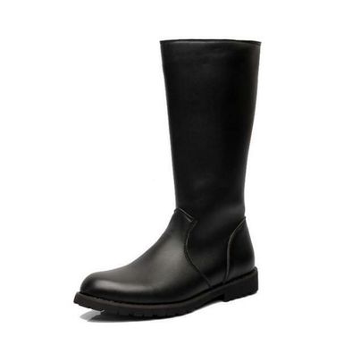 Herren Leder Schuhe Stiefel Militar Kniehoch Reiten Flach Reitsport Freizeit