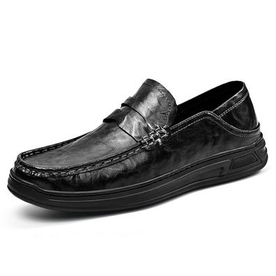 Freizeit schuhe fur Herren-Leder Slip-On-Slipper Komfort-Arbeits schuhe