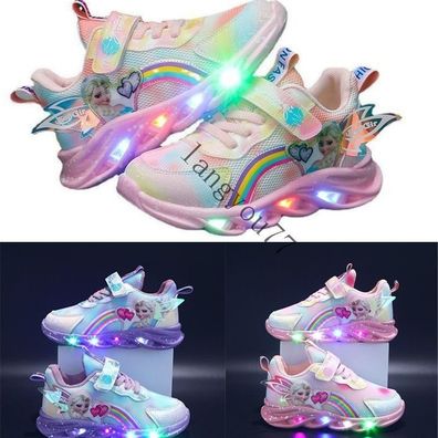 Kinderschuhe Gluhen Sportschuhe Madchen Elsa Prinzessin Schuhe Licht Up Sneakers