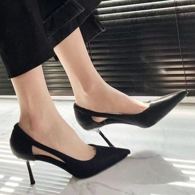 Frauen Spitze Zehe Stilettos Mode Slip On Schuhe Kleid Party High Heels Pumps