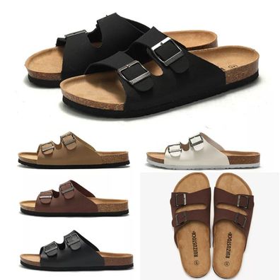 Herren Pantoletten Schuhe Hauslatschen Korksohle Hausschlappen Damen Gemutliche