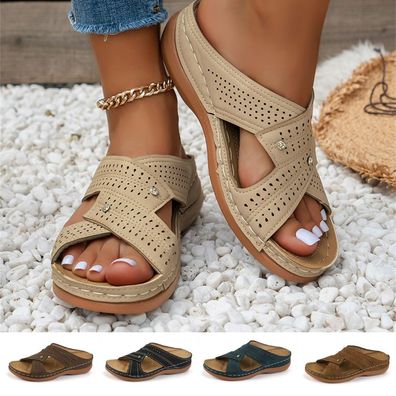 Damen Pantoletten Sandalen Orthopadische Hausschuhe Schlappen Komfort Schuhe