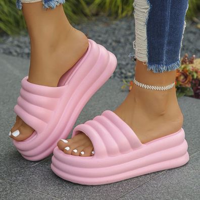 Damen Sandalen Hausschuhe Schuhe Flip Flops Keilabsatz Plateau Pantoletten Pumps