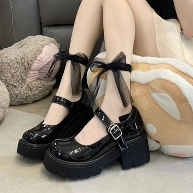 Pumps Damen Blockabsatz Plateau Mary Jane Dress Knochelriemen Sandalen Schuhe
