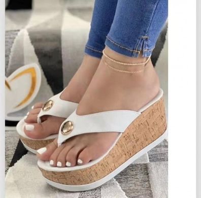 Women"s Sandalen Hausschuhe Schuhe Flip Flops Pantoletten Keilabsatz Plateau