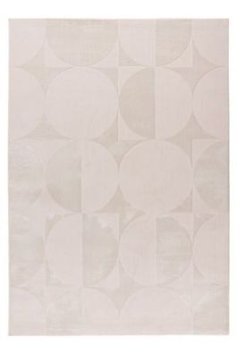 Teppich Höhe 11 mm Kurzflorteppich rechteckig Beige Wohnzimmer 4 Größen