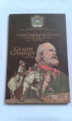 2 euro 2007 San Marino Garibaldi im Folder Blister 2 euro 2007 Garibaldi Guiseppe