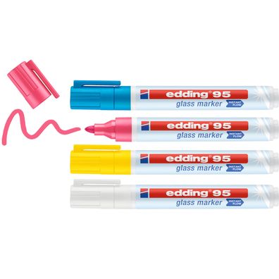 edding 95 Glasmarker sortiert hell 4St Set