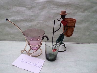 Salzstangen Gebäck Gläser Halter Spender Ständer "Männlein" aluxa..... ab 50er Jahre