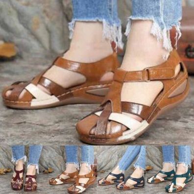 Damen Sommer Orthopadisch Sandalen Geschlossene Slipper Freizeit Hausschuhe