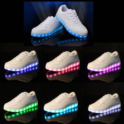 Herren/Damen LED Farbwechsel Schuhe Sneaker Leuchtende Turnschuhe Blinkschuhe