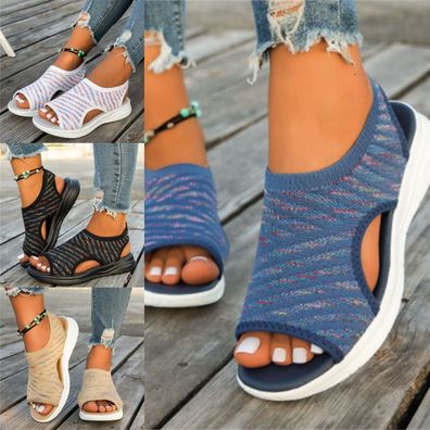 Damen Sandalen Hausschuhe Orthopadische Peep Toe Offener Schuhe Strand Slippers