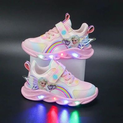 Disney Kinder Madchen Anna LED Schuhe Elsa Prinzessin Sneaker Licht Eiskonigin