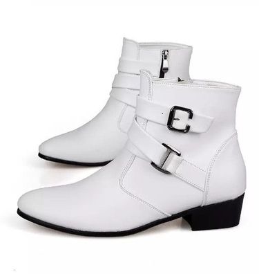 Herren Schuhe Leder Stiefeletten Schnalle Flach Slipper Britischer Stil Business