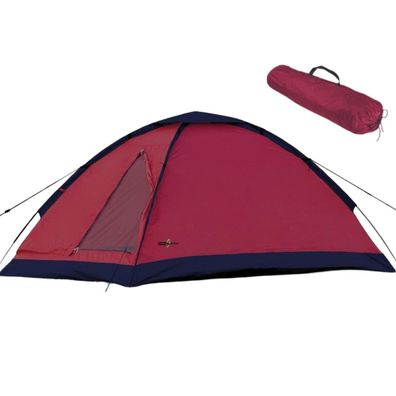JUNG Kuppelzelt 2 Person 200x120cm Zelt Rot Campingzelt Outdoorzelt Notzelt Camp