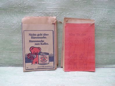 10 Kaufladentüten Babi Sachen Maggi Bärenmarke Langnese Dolomiti uva