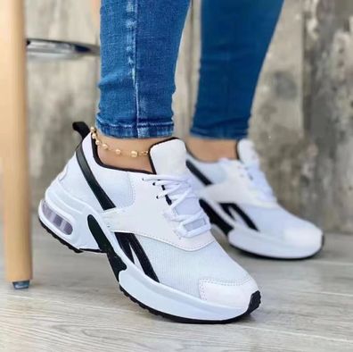 Damen Freizeit Sneaker Luftkissen Sportschuhe Regenbogen Laufenschuhe NEU