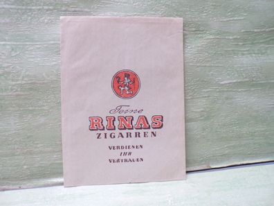 Papiertüte Verpackung Feine Rinas Zigarren verdienen Ihr Vertrauen 15x11,5cm 50er