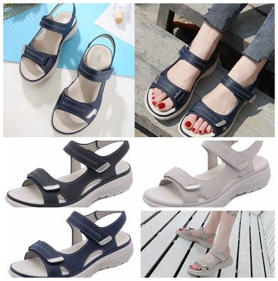 Neu Sandalen Sommer Damen Klettverschluss Sports Style Comforty Hausschuhe