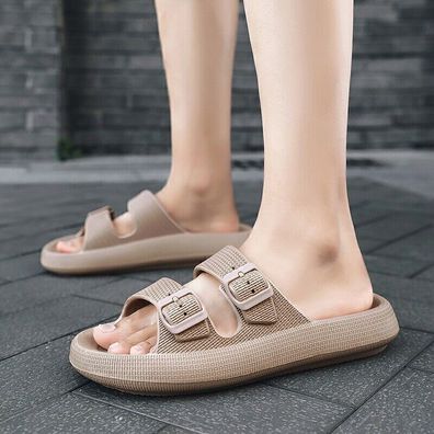 Sanft Pantoletten Sandalen Clogs Herren Damen Freizeit Kopfkissen Hausschuhe 46