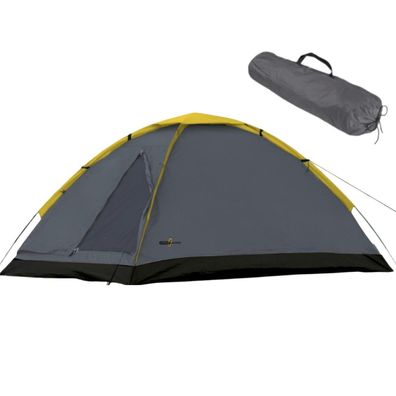 JUNG Kuppelzelt 2 Person 200x120cm Zelt Grau Campingzelt Outdoorzelt Notzelt Camp
