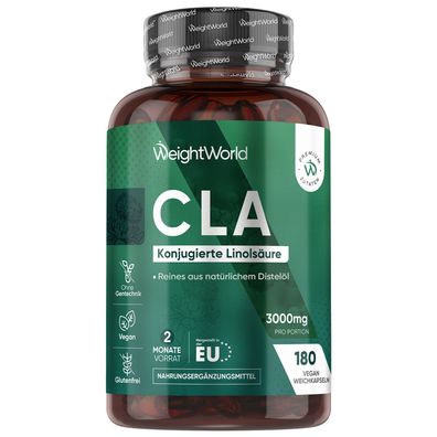 CLA Kapseln - 3000 mg CLA pro Tagesmenge - 180 Softgels - 3 Flaschen