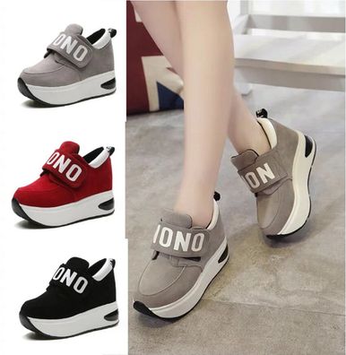 Mode Damen Plateau Turnschuhe Wedges Trendy Schuhe High Heels Sneaker Halbschuhe