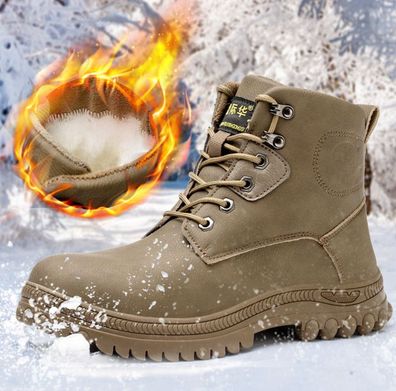 Pelz gefuttert Herren Arbeitsschuhe Schneestiefel Zehenkappe aus Verbundwerkstof
