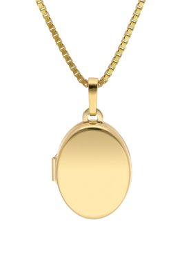 trendor Schmuck Medaillon Gold 585/14K mit vergoldeter Silberkette 15529