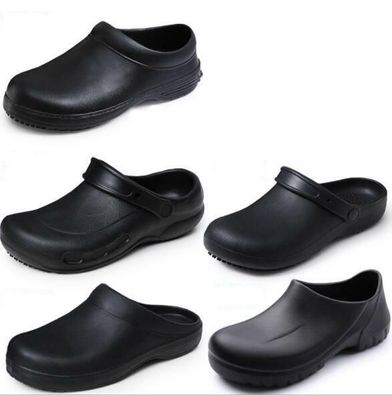 Arbeitsschuhe Kochschuhe Damen Herren Schwarz Slipper Clog Sandalen Kuchenchef