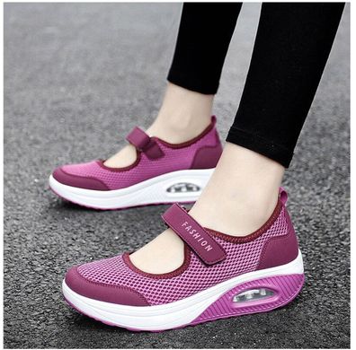 Leicht Plateau Mesh Sommer Sandalen Damen Freizeitschuhe Keilabsatz Mom Sneaker
