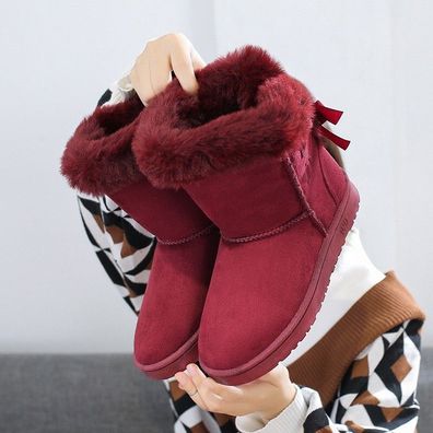 Stiefeletten Warm Gefutterte Winter Boots Schlupfstiefel Damen Schneeschuhe