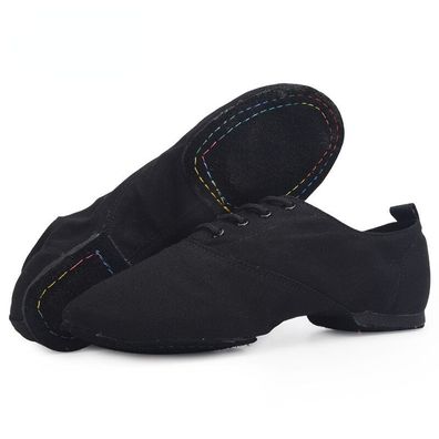 Herren Leinen Tanzschuhe Ballsaal Latein Walzer Tango Salsa Niedrig Absatz Weich