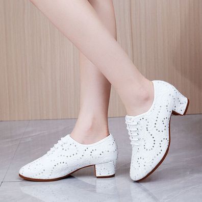 Damen Ballsaal Tanzschuhe Spitze Pailletten Latein Waltz Tango Weich Laufsohle