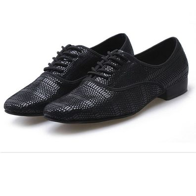 Herren Ballsaal Tanzschuhe Leder Latein Walzer Tango Weich Laufsohle Low Ferse