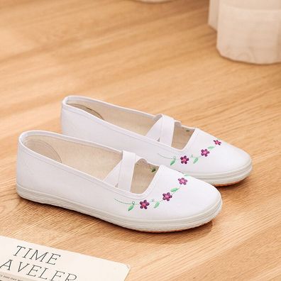 Kinder Leinen Schuhe Bestickt Blumenmuster Arbeiten Kampfsport SPORTS Damen Weib
